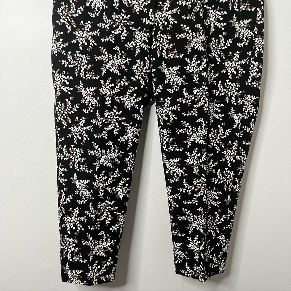 NWT Talbots Women’s Hampshire Ankle Pants Petal Print Black White Brown 18WP - Picture 6 of 9